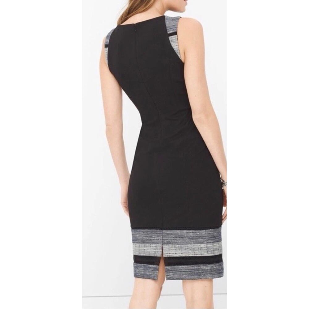 WHBM BLACK TWEED BORDER DRESS SLEEVELESS SHEATH SIZE 4 NWT - Picture 11 of 16